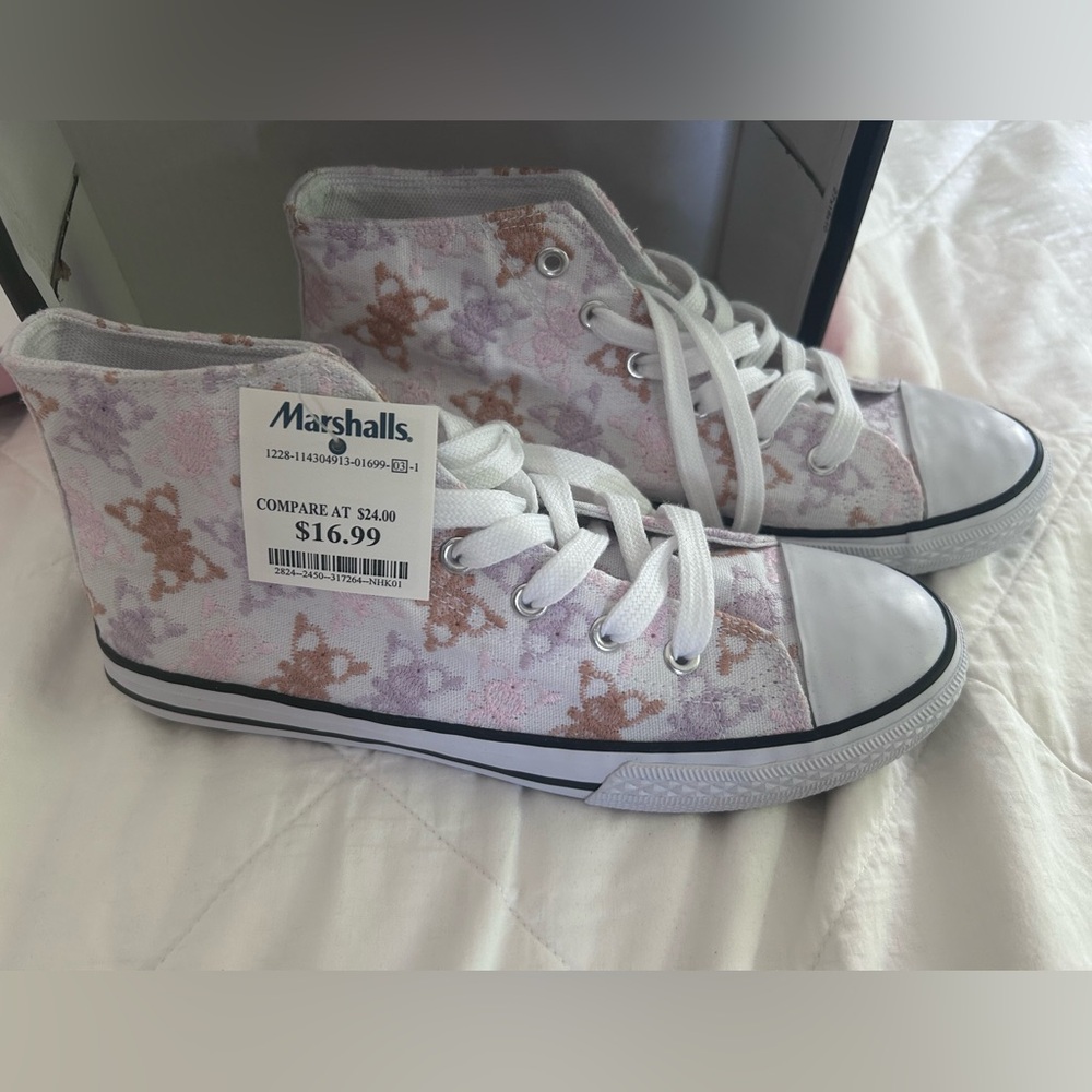 NWT Floral Pattern High-Top Sneakers